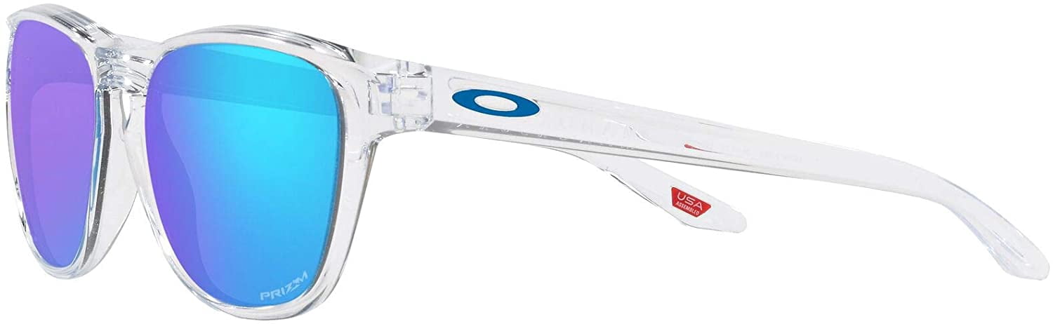 Oakley Mens Oo9479 Manorburn Square Sunglasses Polished Clear/Prizm Sapphire 56 Millimeters