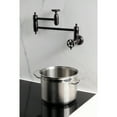 thumbnail image 2 of Kingston Brass KS3105RKX Webb Wall Mount Pot Filler Faucet with Knurled Handle, Oil Rubbed Bronze, 2 of 7