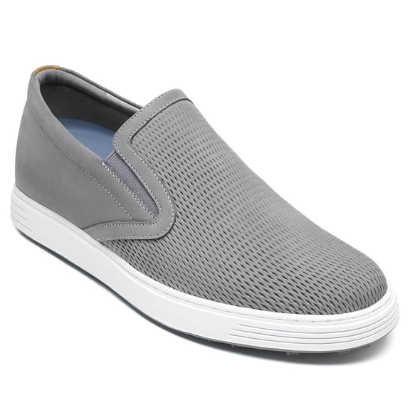 CMR CHAMARIPA Gray Nubuck Elevator Shoes For Men - Men's Casual Slip-On Shoes To Look Taller 6 CM / 2.36 Inches