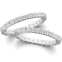 Pompeii 2ct Diamond Eternity Stackable Wedding Rings Set 14K White Gold
