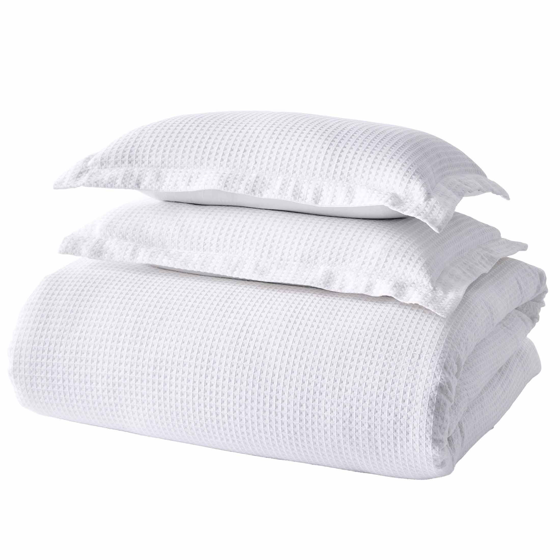 Better Homes & Gardens 3-Piece White Waffle Comforter Set, Adult Full/Queen