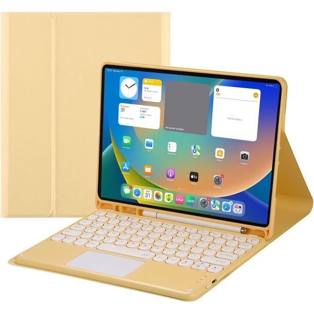 Funda con teclado táctil para iPad (A16) de 11.ª generación de 11 pulgadas (2025), iPad de 10.ª generación de 10,9 pulgadas (2022) con portalápices - Teclado Bluetooth táctil magnéticamente