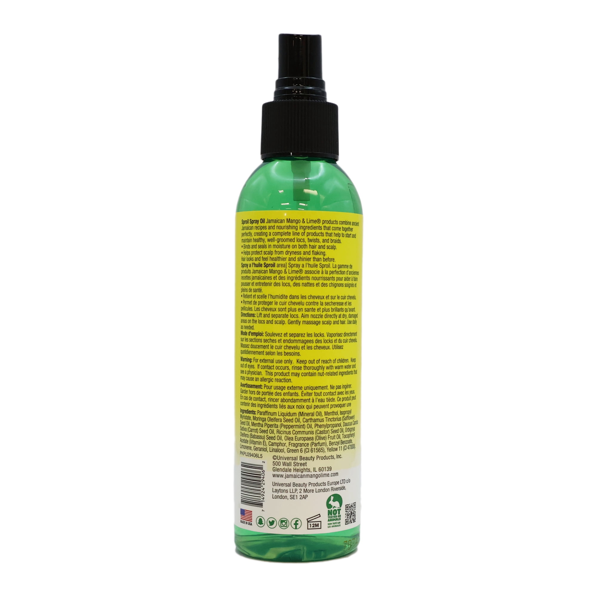 Jamaican Mango Lime "Sproil Spray, Scalp Oil", 6 Oz., Pack of 3