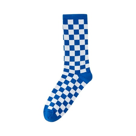 

Gureui Women Men s Socks Casual Color-Contrast Checkerboard Printed Patchwork Middle-Calf Socks