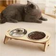 thumbnail image 6 of Wooden Elevated Pet Feeding Bowls 2 Large Capacity Stainless Steel Pet Feeding Bowl Feeder Suitable for Cats and Little Dogs, 6 of 6