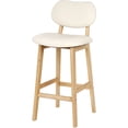 thumbnail image 3 of Juego de 2 Taburetes de Bar, Taburete Alto con Base de Madera, para Bar Cocina Comedor Bistro - Blanco crema esquí esquí Gafas de esquí, 3 of 5
