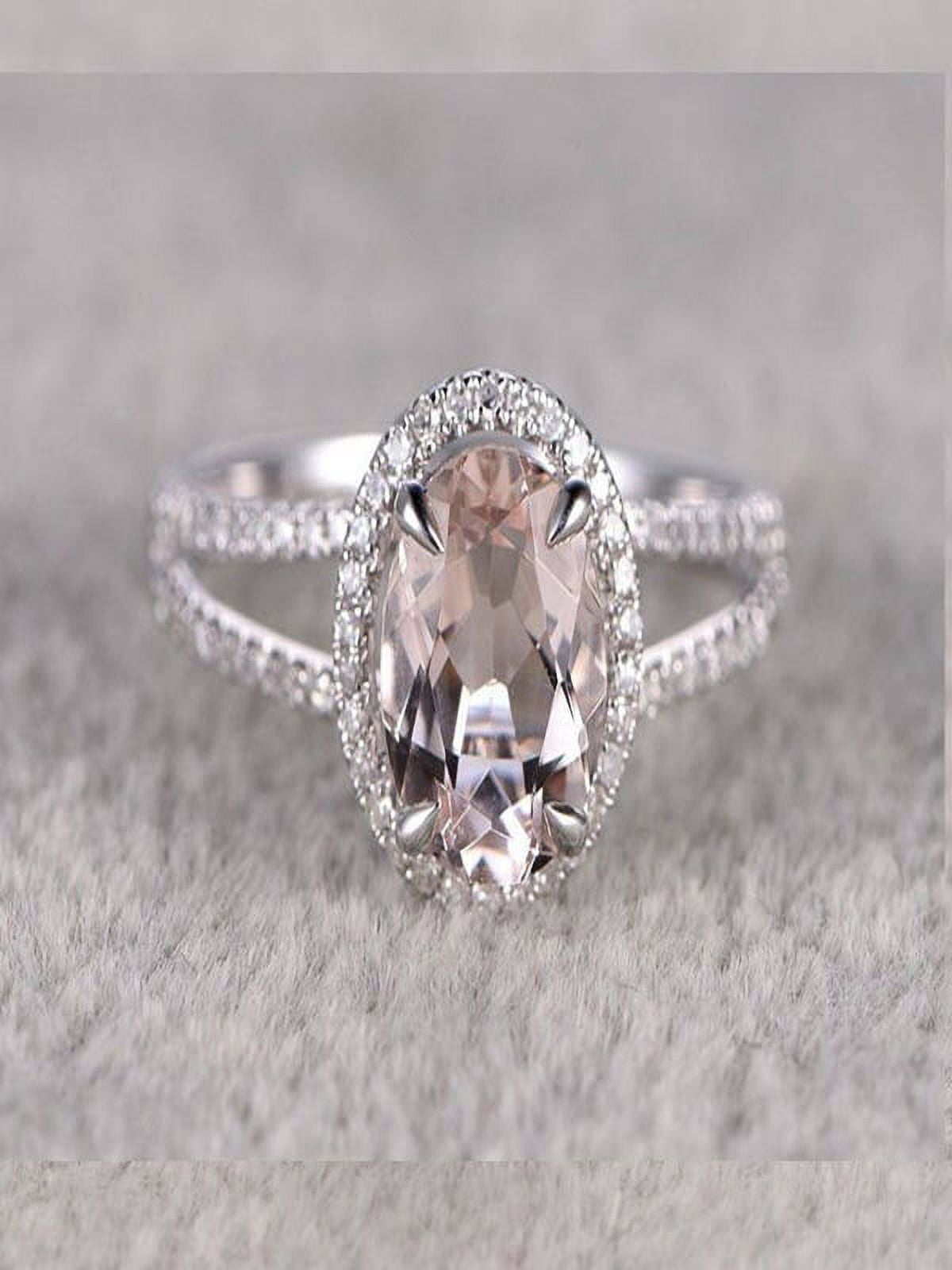 Limited Time Sale 1.50 carat Morganite and Diamond Engagement Ring in 10k White Gold for Women