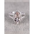 thumbnail image 2 of Limited Time Sale 1.50 carat Morganite and Diamond Engagement Ring in 10k White Gold for Women, 2 of 2