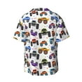 thumbnail image 2 of Haiem Cartoon Monster Trucks1 Men's Casual Shirts Short Sleeve Button Down Shirts Fashion Textured Summer Beach Shirt-Medium, 2 of 7