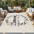thumbnail image 2 of Home Sweet Outdoor Rug for Patio/Deck/Porch, Non-Slip Large Area Rug 5 x 7 Ft, Wreath Botanical Farmhouse Plants Beige Indoor Outdoor Rugs Washable Area Rugs, Reversible Camping Rug Carpet Runner, 2 of 8