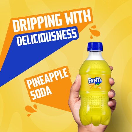 Fanta Pineapple Soda Pop Bottles, 12 fl oz, 6 Pack