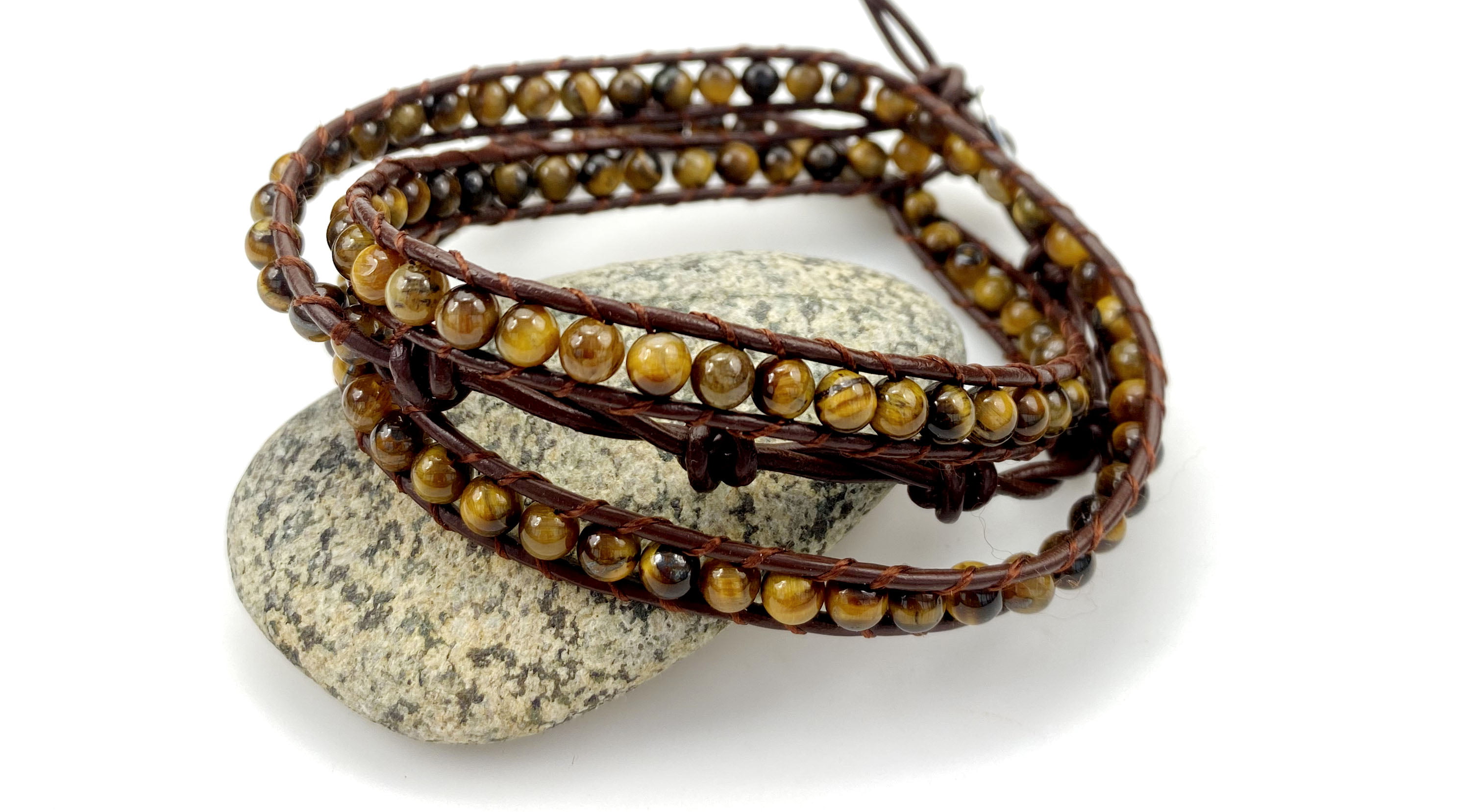 5 Wraps, Red Jasper AD Beads Hot Hand Made Natural Gemstones Beads Genuine Leather Wrap Bracelet