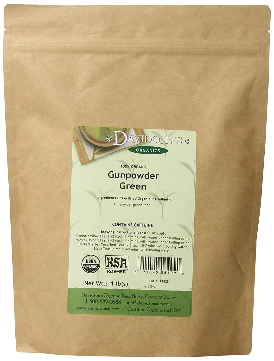 Davidsons Tea Bulk, Gunpowder Green, 1-Pound Bag