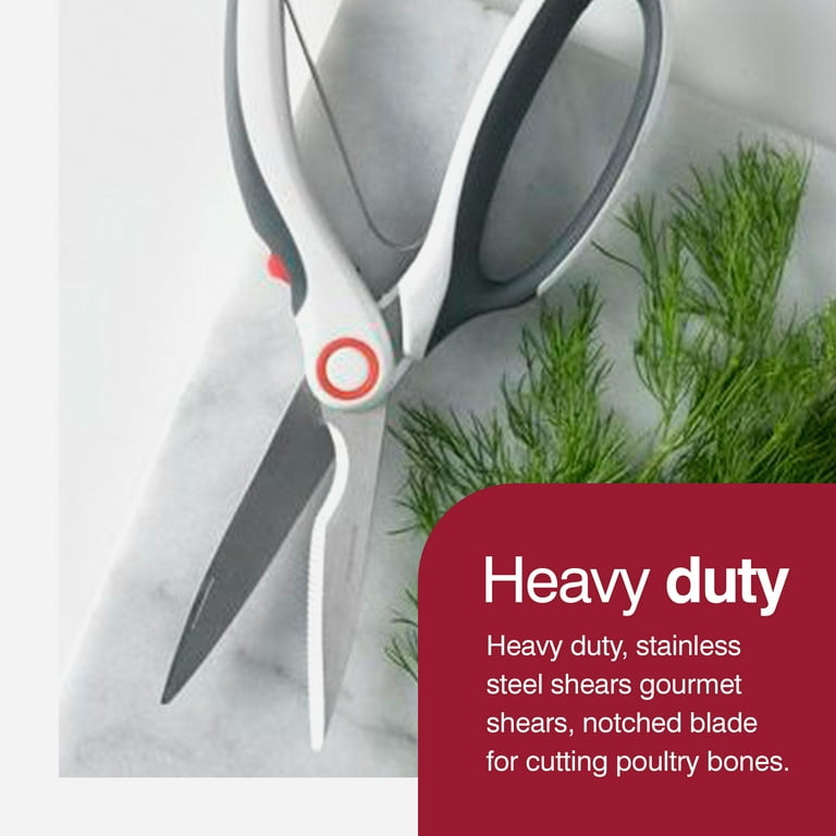 Poultry Shears, Heavy Duty Stainless Steel Kitchen Shears Premium Spring  Loaded Food Scissors with Non-slip Handle and Safety Lock, for Cutting  Bone