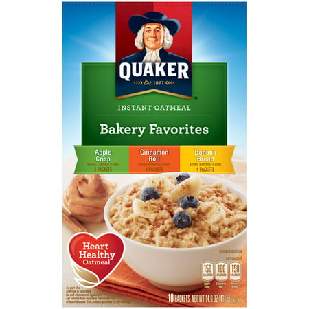Quaker Bakery Favorites Assorted Flavors Instant Oatmeal ...