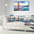 thumbnail image 3 of Designart Golden Gate Bridge in San Francisco - Sea Bridge Throw Pillow - 12x20, 3 of 5