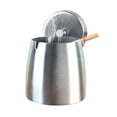 thumbnail image 2 of tooloflife Stainless Steel Cigar Ashtray with Lid Smoking Cigarette Bin for Indoor Outdoor Home Camping, 2 of 7