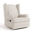 thumbnail image 1 of Storkcraft Serenity Wingback Upholstered Recline Glider with USB, Ivory, 1 of 13