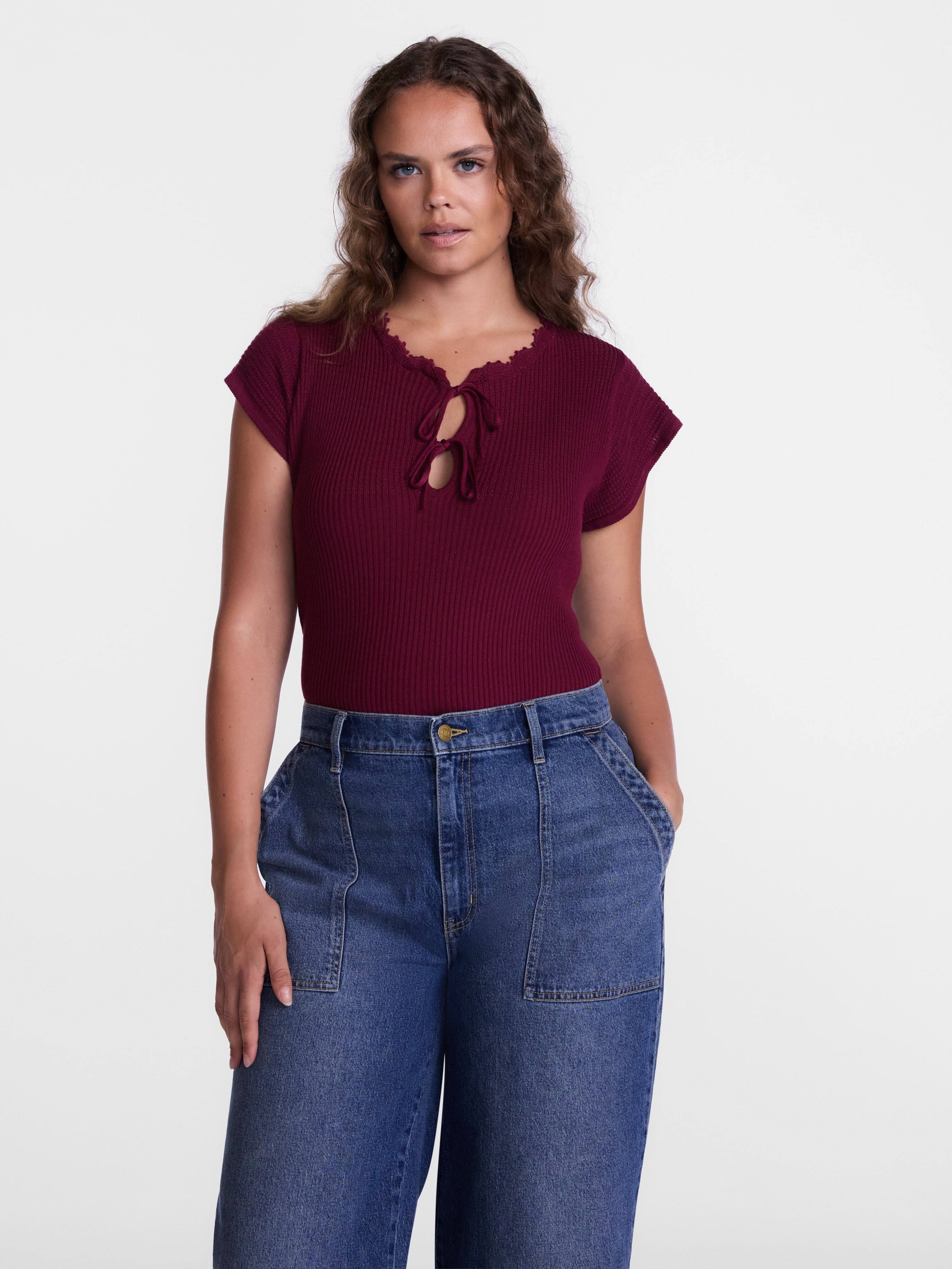 Scenario Women's Tank Sweater with Short Flutter Sleeves, Lightweight, Sizes XS-XXXL