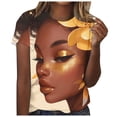 thumbnail image 1 of TSADFHJI Hauts Fluides en Chiffon Blouses pour Femmes Mode Décontractée Ample Imprimé Col Rond Manches Courtes T-Shirt Haut m Clair, 1 of 5