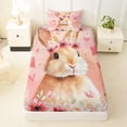 thumbnail image 3 of Erosebridal Kawaii Rabbit Twin Sheet Sets 3pcs For Kids,Love Heart Flowers Bedding For Girls, 3 of 5
