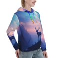 thumbnail image 6 of Salouo Night Sky Elk Pattern Hoodie Sweatshirts for Women, Autumn Pullover Hoodie Workout Sweat Women's Long Sleeve Preppy Sweatshirts-Medium, 6 of 7