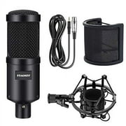 aokeo ak-60 professional condenser microphone, music studio mic podcast recording microphone kit with stand shock mount for pc laptop computer broadcasting youtube vlogging skype chatting gaming