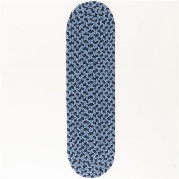 Rhody Rug TR12A008X028-13 Twin River Stair Treads, Blue & Multi Color - Set of 13