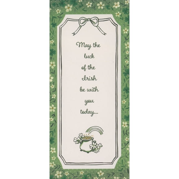 Designer Greetings May the Luck of The Irish Be With You Today Money Holder / Gift Card Holder St Patrick's Day Card