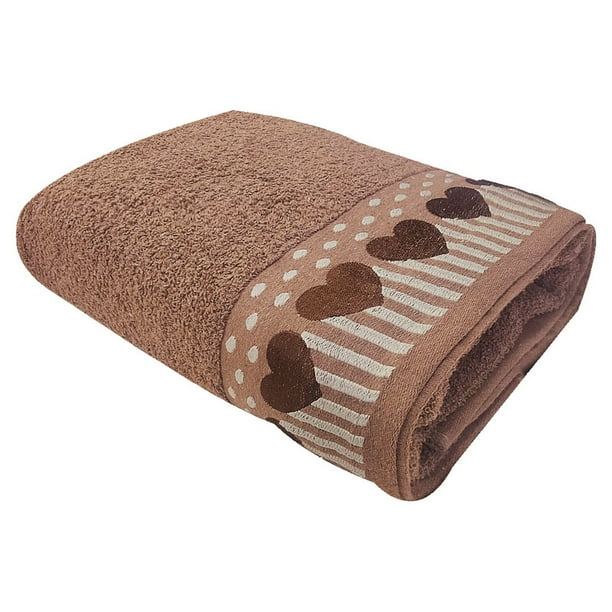 Toalla Medio Baño colores varios, 140x70cm - Suave Y Absorbente- Cenefa Bordada