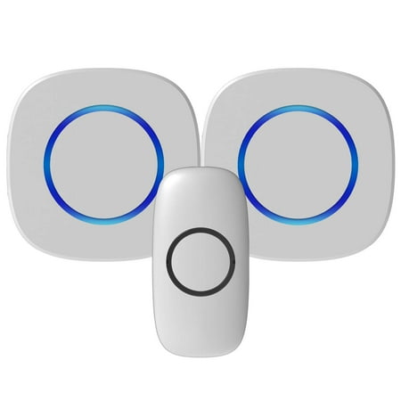 Classic Waterproof Wireless Doorbell - Wireless Long Range Electric Doorbell with LED Indicators, 32 Door Alert Chimes (White, 1 receiver + 1 transmitter), RingPoint Series