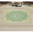 thumbnail image 1 of Mandala Decorative Rug, Lotus Inspired Flower Lace Circle Ornate Retro Pattern Eastern Universe Theme, Quality Carpet for Bedroom Dorm and Living Room, 6 Sizes, Avocado Green, by Ambesonne, 1 of 1