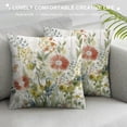 thumbnail image 3 of JEUXUS Short Plush Pillowcase for Home Decor Flower Colorful Wall Art Abstract Flower Romantic Modern White, 3 of 5