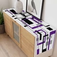 thumbnail image 4 of Purple Black Geometric Table Runner - 60 Inch Long, Kitchen Dining Table Runner Dresser Scarves, Minimalist Stripes Abstract Art Farmhouse Decor for Coffee Tables Wedding Party Banquet, 4 of 8