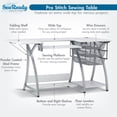 thumbnail image 5 of Sew Ready Pro Stitch Sewing Desk with Folding Top Metal Drawers and Storage Shelves Shilver/White, 5 of 14