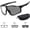 Black, variant on Photochromic UV Protection Sports Sunglasses, Full Rim Square Cycling Eyewear with Storage Hard Case Set