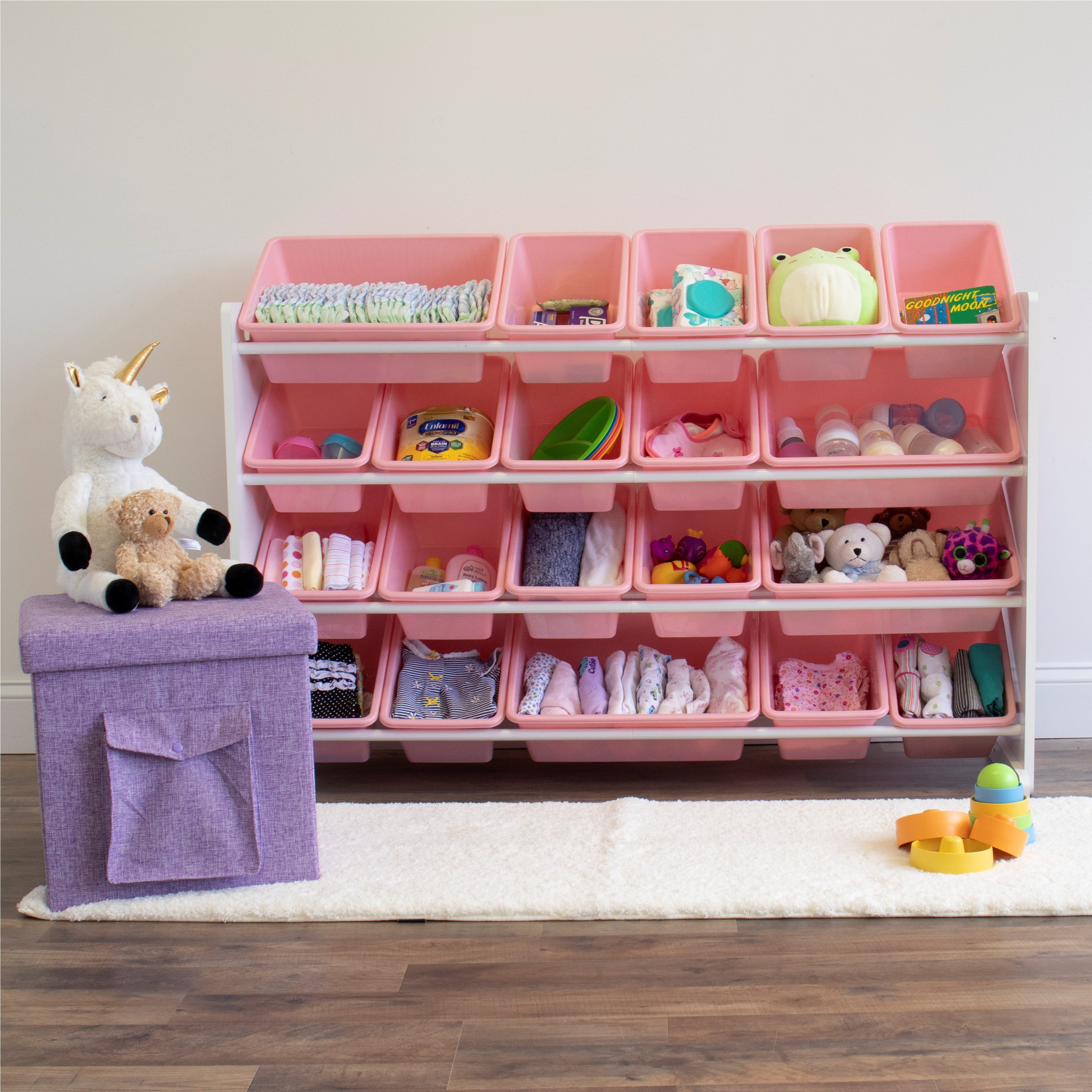 WANLIAN Stuffed Animal Storage,Plush Toy Organizer and Storage, Great Storage Ideas for Dolls,Teddies and Figures (14x14x55)