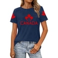 thumbnail image 1 of Gyexs T-Shirt Graphique Patriotique pour Femmes, Tenue d'Été Décontractée, Confortable, Manches Courtes, Col Rond (Marine et P), 1 of 4