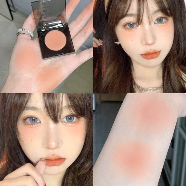 Xihbxyly Rubor Mate, Colorete En Polvo de Color Natural, Crema de Fácil Aplicación, Ideal para Regalo, Maquillaje Femenino, Tamaño Ideal para Viajes.