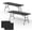 Black desktop + black spray plastic coating, variant on 6FT HDPE Folding Picnic Table 2 Pack – Portable Collapsible Outdoor Table, Carry Handle, Ideal for Buffet, Camping, BBQ, Parties, Events – White Desktop, Gray Spray-Coated