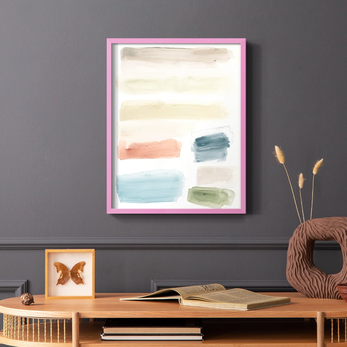 Watercolor Swatches II Framed Print in Pink Solid Wood 8 x 10 Framed Print