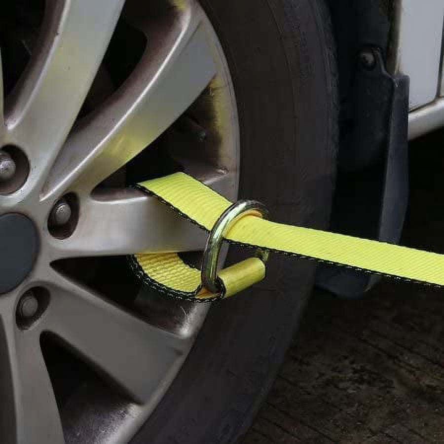 (2) Boxer DOT HD 2" x10' Tire Strap J Hook Tie Down w/Ratchet Car Hauler US Made