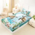 thumbnail image 4 of Manfei Cartoon Sea Turtle Twin Sheets,Calm Ocean Plant Bedding,Green,3 Pieces,1 Fitted Sheet and 1 Pillowcase, 4 of 7