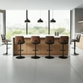 thumbnail image 3 of EOP Modern Upholstered Barstools Set of 3, Adjustable Height Counter Stools with Bentwood, Faux Leather Swivel Bar Stools with Metal Frame, Black, 3 of 10
