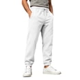 thumbnail image 2 of WULMLEO Men's Jogger Pants with Pockets Drawstring Tapered Athletic Sweatpants for Gym Running Casual White M, 2 of 7