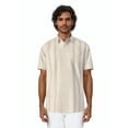 thumbnail image 5 of Havanera Men's and Big Men's Yarn Dyed Panels Short Sleeve Linen Cotton Button-Down Shirt, Sizes S-5XL, 5 of 8