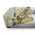 thumbnail image 2 of Music Soft Flannel Fleece Throw Blanket, Music Roses Romantic Antiquity Victorian Classic Bridal Floral Illustration, Cozy Plush for Indoor and Outdoor Use, 70" x 90", Sepia and Yellow, by Ambesonne, 2 of 5