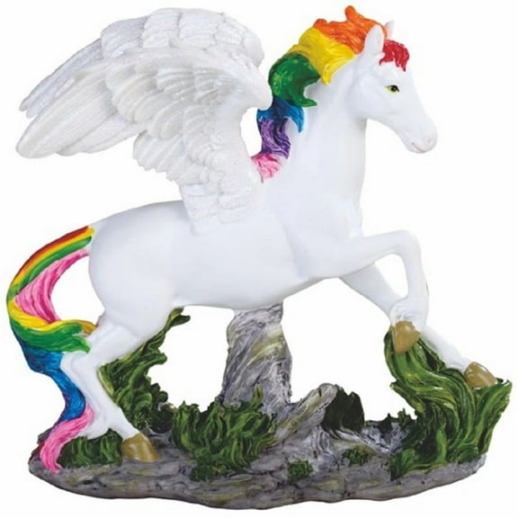FC Design 5.5"W Pegasus with Rainbow Mane Statue Fantasy Unicorn Decoration Figurine