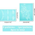 thumbnail image 2 of 8pcs Self-Adhesive Silk Screen Printing Stencil Animal Plant Alphabet Theme Reusable Pattern Stencils for Painting on Wood Fabric T-Shirt Wall and Home Decorations-11x 8.5Inch Blue, 2 of 6