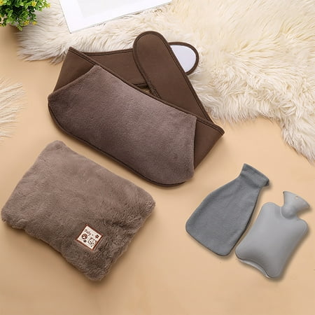 

Krqap Hand Warmers Waist Protection Four-Piece Set Of Water-Filled Hot Water Bag Warm Belt Cloth Cover Pvc Water-Filled Sleeve Bag Warm Waist Warm Belly House Warming Gifts New Home